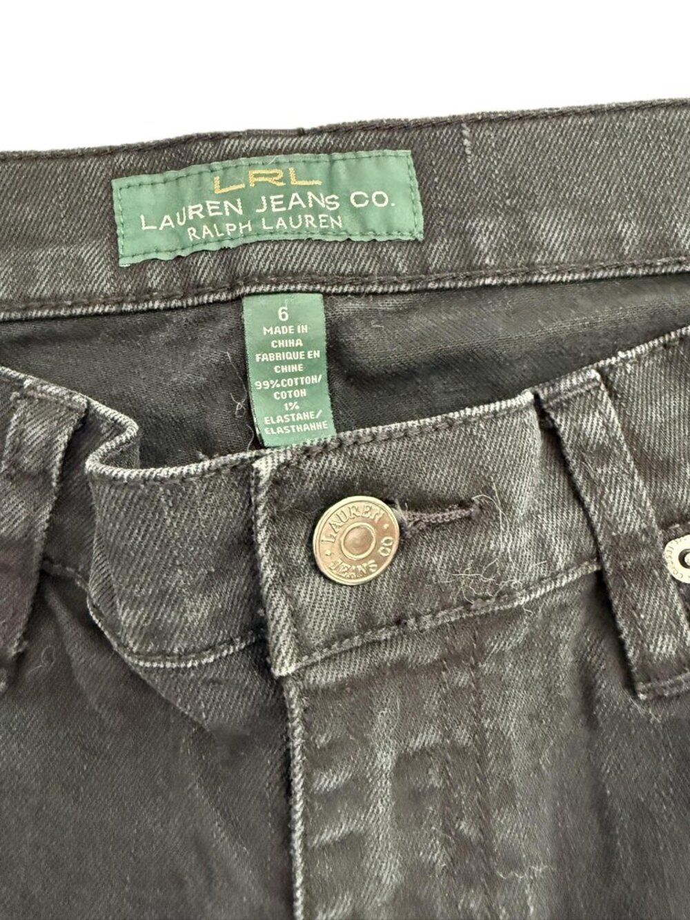 Lauren Jeans Co. Ralph Lauren Black Straight Leg Jeans Size 6 - Picture 4 of 6